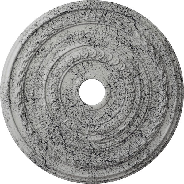 Ekena Millwork Cole Medallion (Canopies up to 9 1/8"), 25 3/8"OD x 3 3/8"ID x 1 3/8"P, Ultra Pure White Crackle CM25COUWC - main
